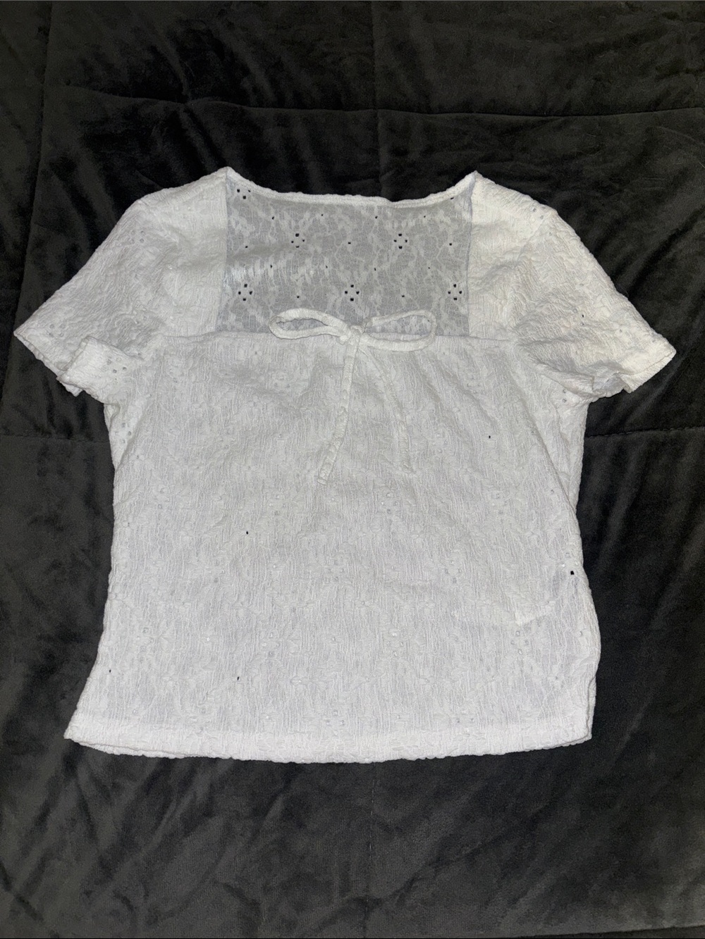 White Eyelet Square-Neck Women’s Top
